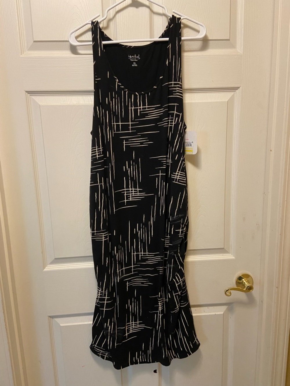 Isabel Maternity by Ingrid & Isabel Black Maxi Dress with White Linear Print